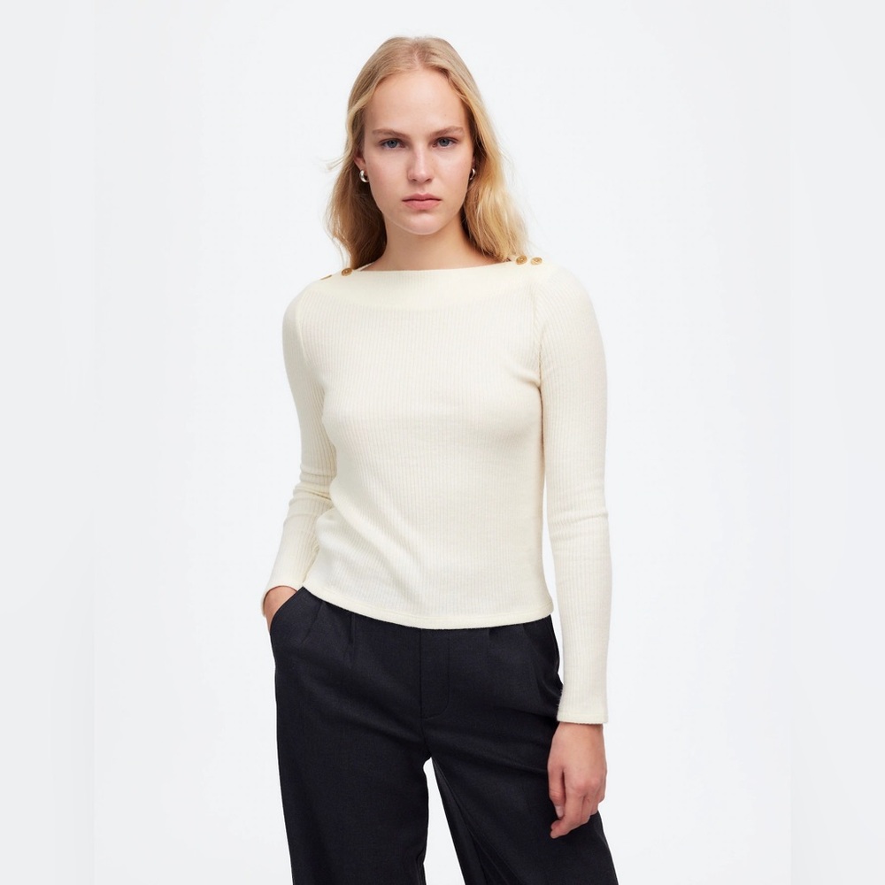 NWT Madewell Boatneck Long-Sleeve Tee